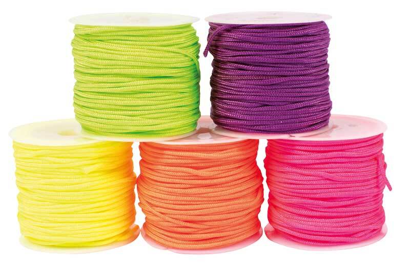 Set Paracord n&#xE9;on, 1,7 mm - 5 x 18 m