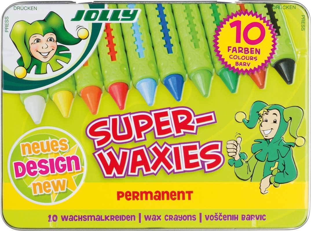 Crayons de cire Jolly Superwaxies - 10 couleurs