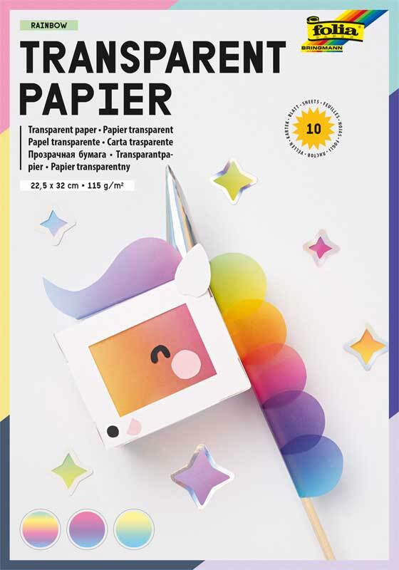 Papier transparent-23x33cm, 10feuilles,arc-en-ciel