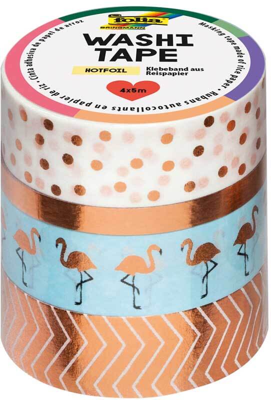 Set Washi Tape - hotfoil, rose dor&#xE9;/fl