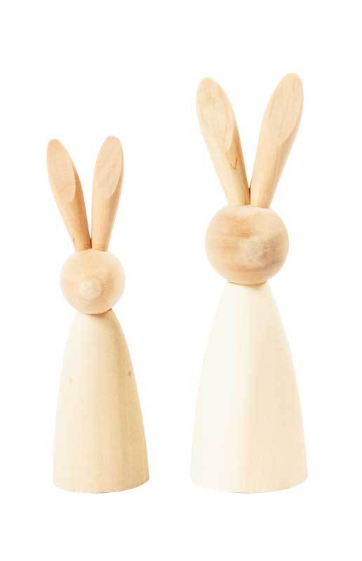 Lapins en bois, env. 12 + 14  cm