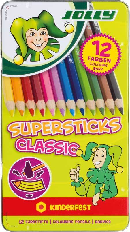 Crayons de couleur Jolly Supersticks - 12 couleurs