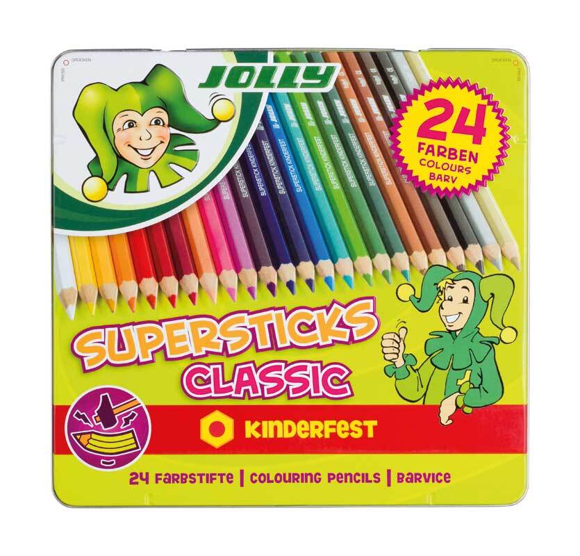 Crayons de couleur Jolly Supersticks - 24 couleurs