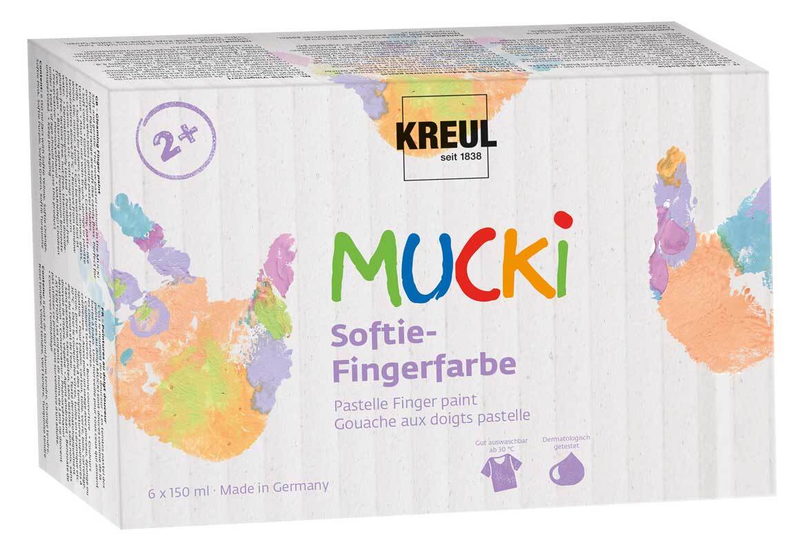 Peintures au doigt  MUCKI Softie - 6 x 150 ml