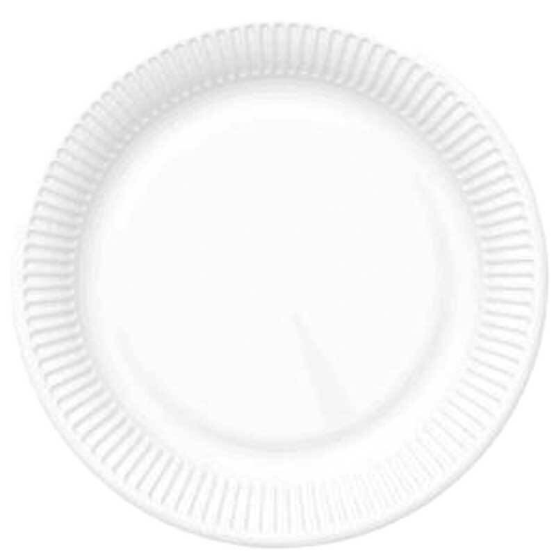 Assiette en papier blanche, Ø 18 cm