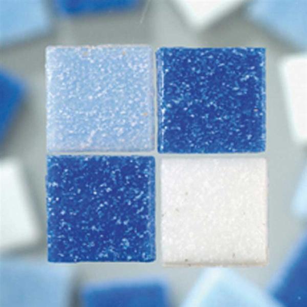 Tesselles émaillées 1000 g - 10 x 10 mm, tons bleu