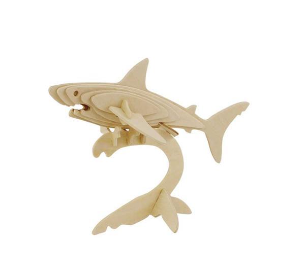 Kit en bois - Requin, 22 x 11 x 15 cm